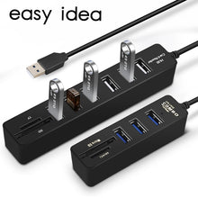 Load image into Gallery viewer, USB Hub 3.0 Multi USB 3.0 Hub USB Splitter High Speed 3 / 6 Ports Hab TF SD Card Reader All In One For PC Computer Accessories