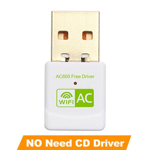 Free Driver USB Wifi Adapter 600Mbps Wi fi Adapter 5 ghz Antenna USB Ethernet PC Wi-Fi Adapter Lan Wifi Dongle AC Wifi Receiver