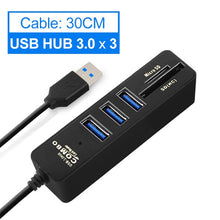 Load image into Gallery viewer, USB Hub 3.0 Multi USB 3.0 Hub USB Splitter High Speed 3 / 6 Ports Hab TF SD Card Reader All In One For PC Computer Accessories